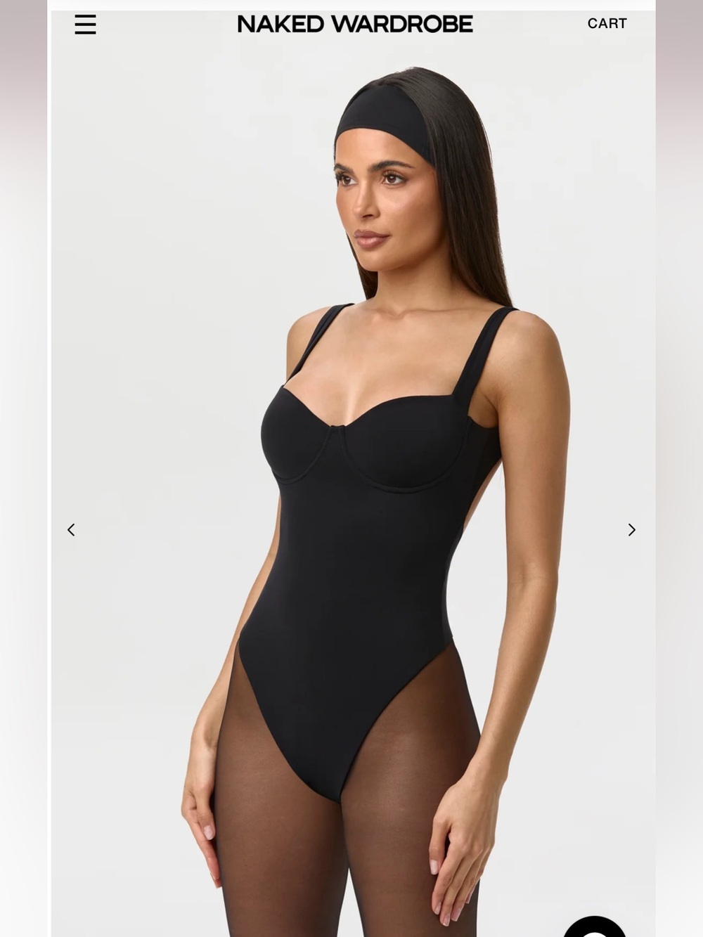 Naked Wardrobe Black Open Back Bodysuit